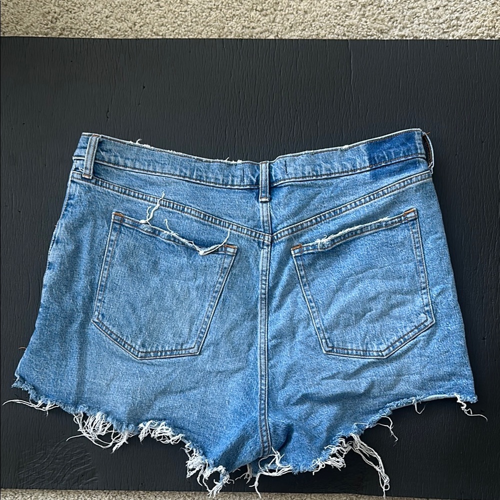 Abercrombie & Fitch Blue Jean Shorts Distressed Cut-Offs - Picture 3 of 3
